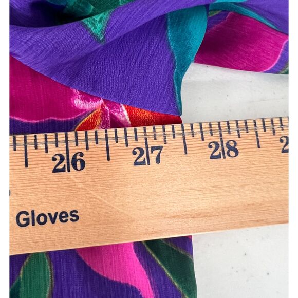 Koret Vibrant Floral Blouse - Purple, Green, Pink - Picture 8 of 10